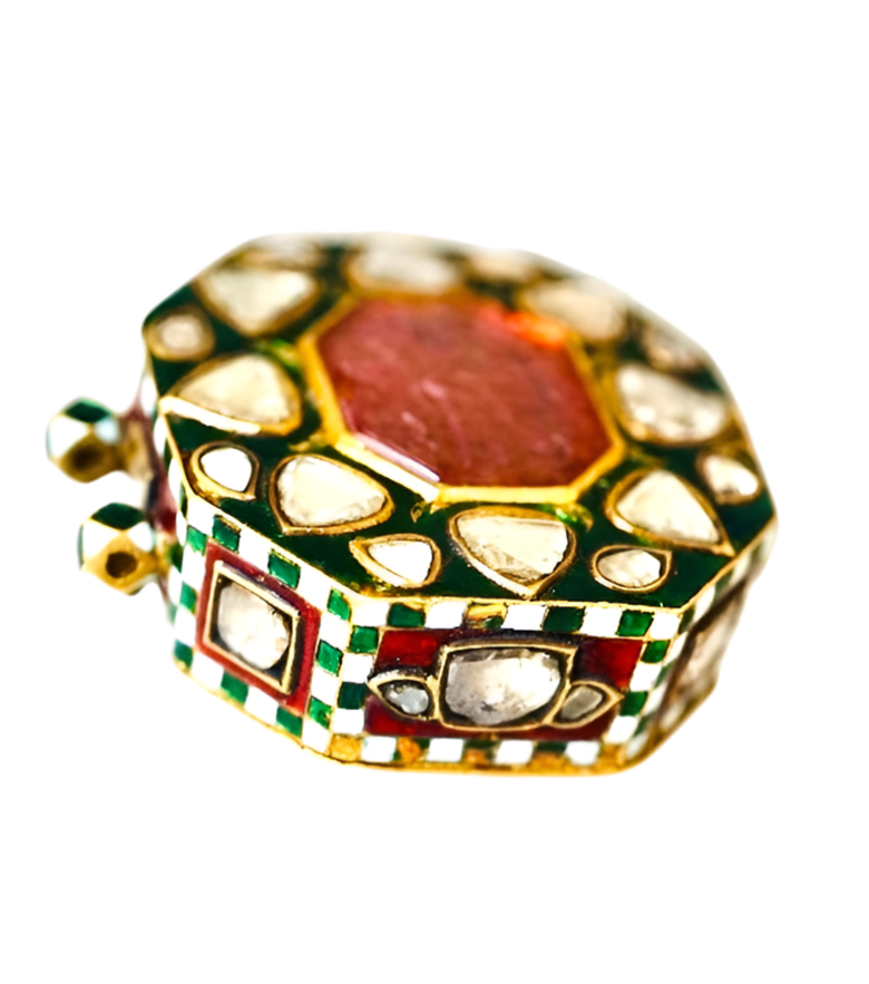 ANTIQUE OCTAGONAL ENAMELLED GOLD CASE, 1750-1800