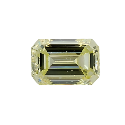 EMERALD CUT   0.43 CARAT  FANCY YELLOW	 VS2    G	  G	N	GIA	2185386277