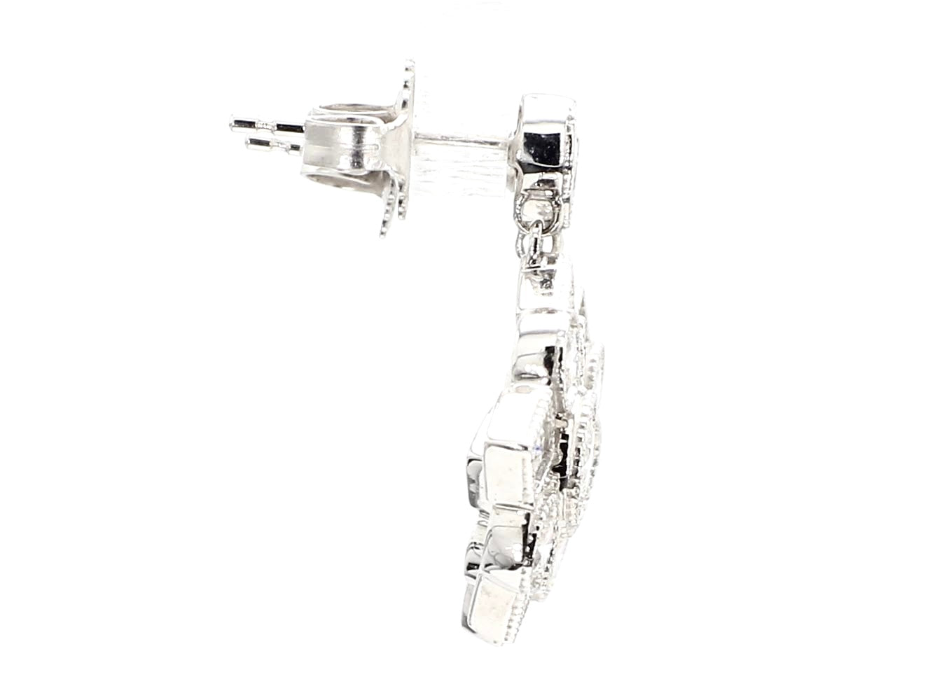 DIAMOND EARRINGS, 1.90 CARAT TOTAL WEIGHT, 18K WHITE GOLD