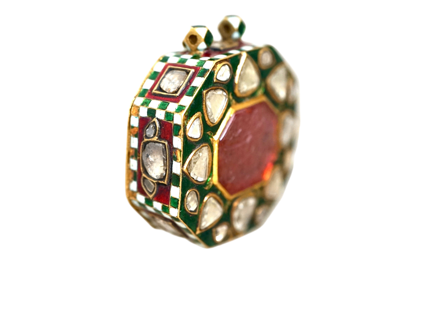 ANTIQUE OCTAGONAL ENAMELLED GOLD CASE, 1750-1800