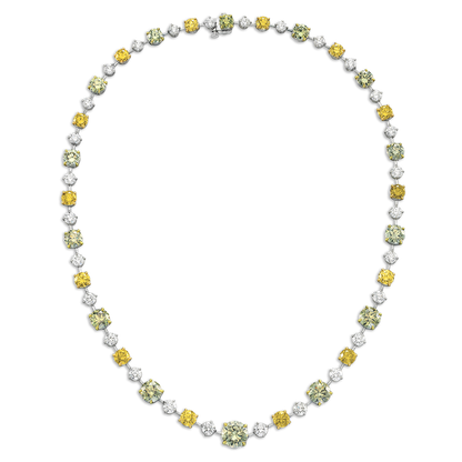 MOSS : COLORED AND WHITE DIAMOND NECKLACE, 18K