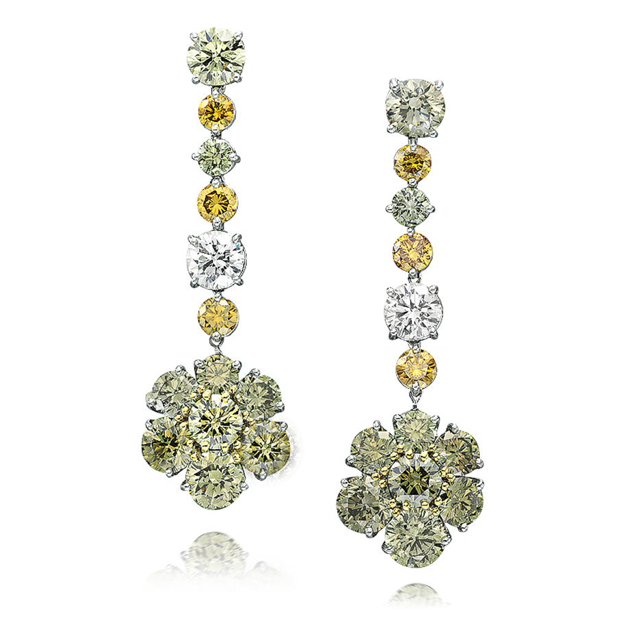 VERDE : CHAMELEON DIAMOND EARRINGS, 18K