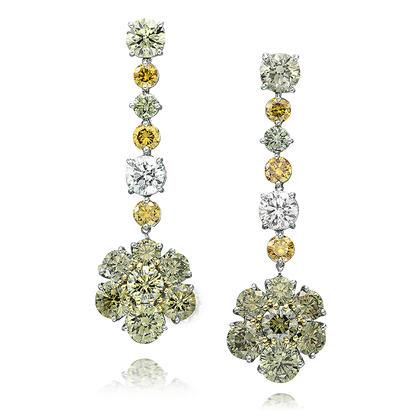 VERDE : CHAMELEON DIAMOND EARRINGS, 18K