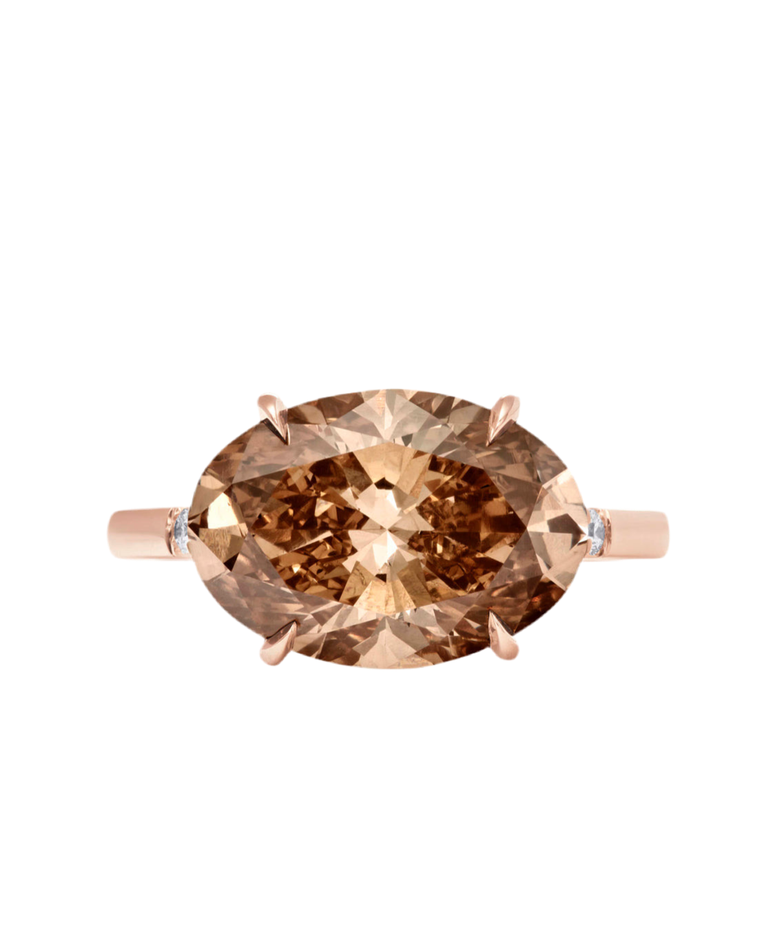 FANCY COGNAC-CINNAMON COLORED DIAMOND RING, 18K GOLD