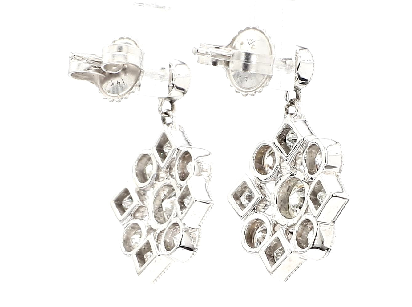 DIAMOND EARRINGS, 1.90 CARAT TOTAL WEIGHT, 18K WHITE GOLD