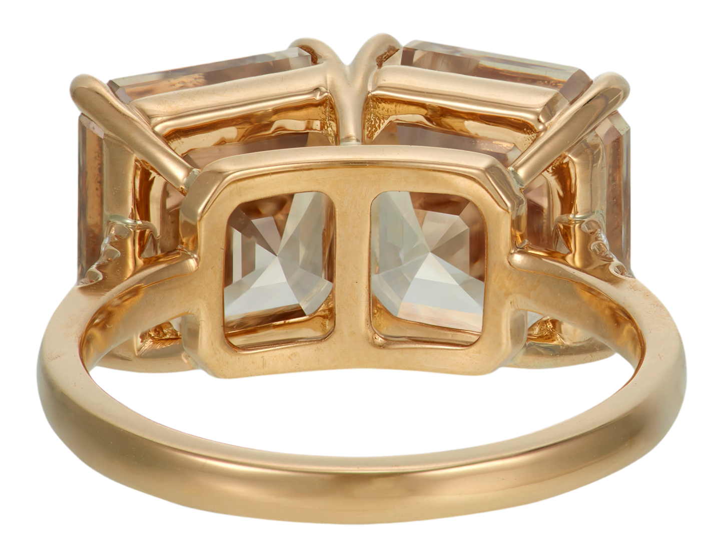 TWIN DIAMOND RING, SQUARE EMERALD CUT, 18K