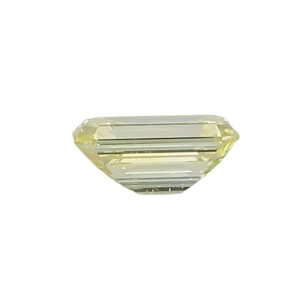 EMERALD CUT   0.43 CARAT  FANCY YELLOW	 VS2    G	  G	N	GIA	2185386277