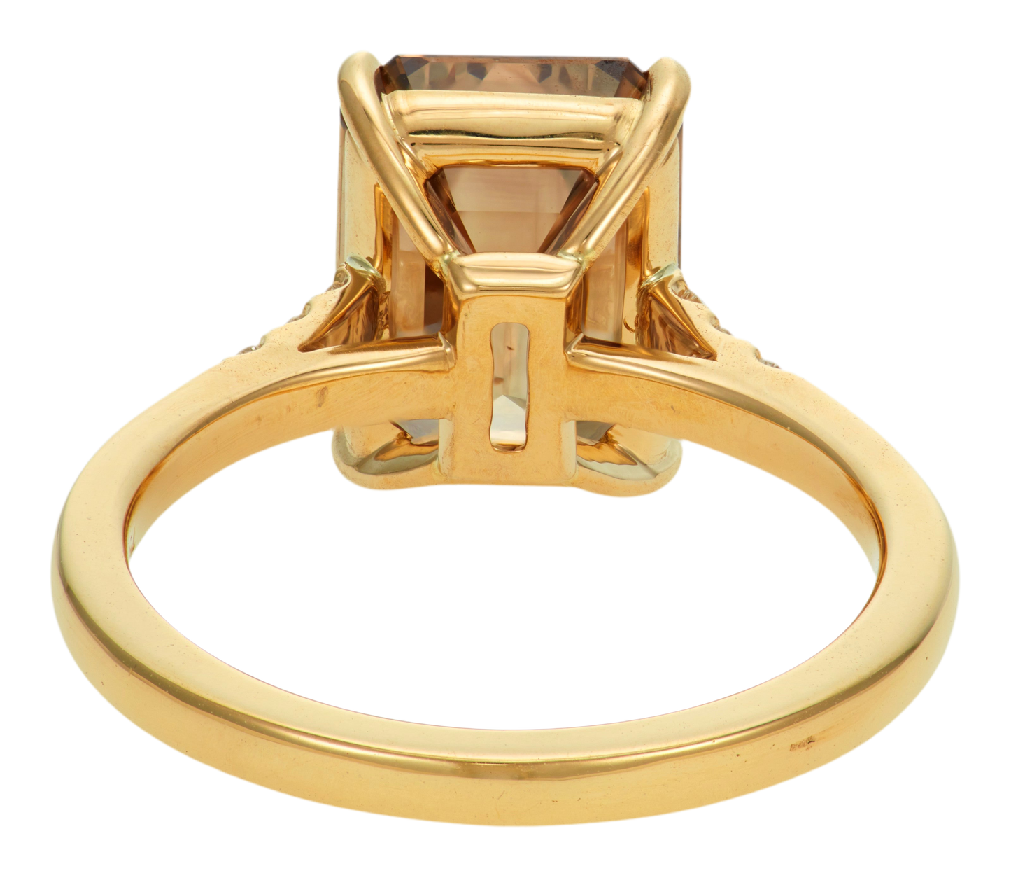 FANCY COGNAC-CINNAMON COLORED DIAMOND RING, 18K GOLD