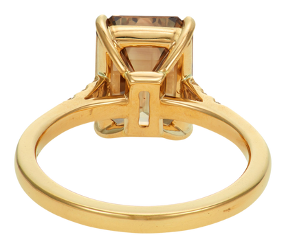 FANCY COGNAC-CINNAMON COLORED DIAMOND RING, 18K GOLD