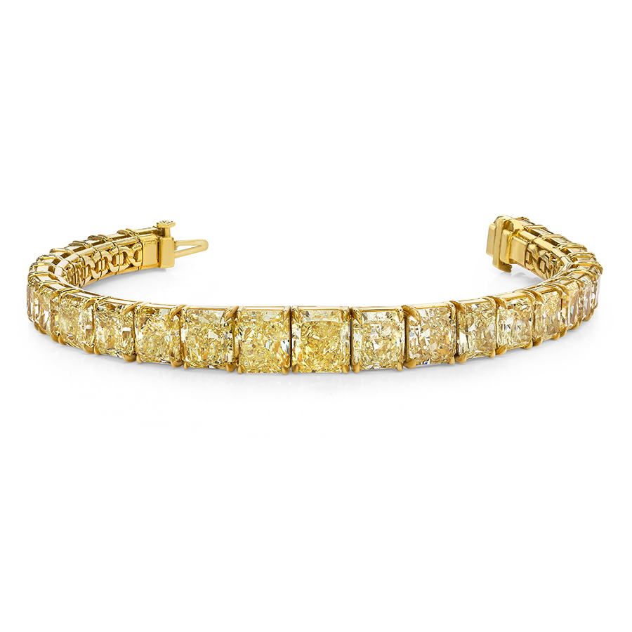 RADIANT CUT FANCY YELLOW DIAMOND BRACELET