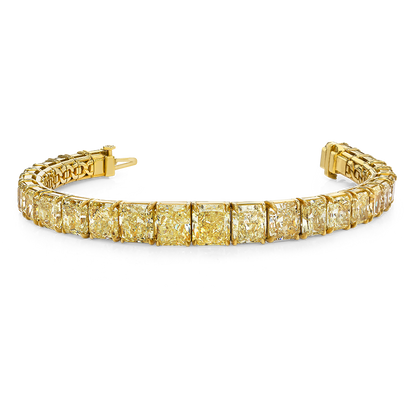 RADIANT CUT FANCY YELLOW DIAMOND BRACELET