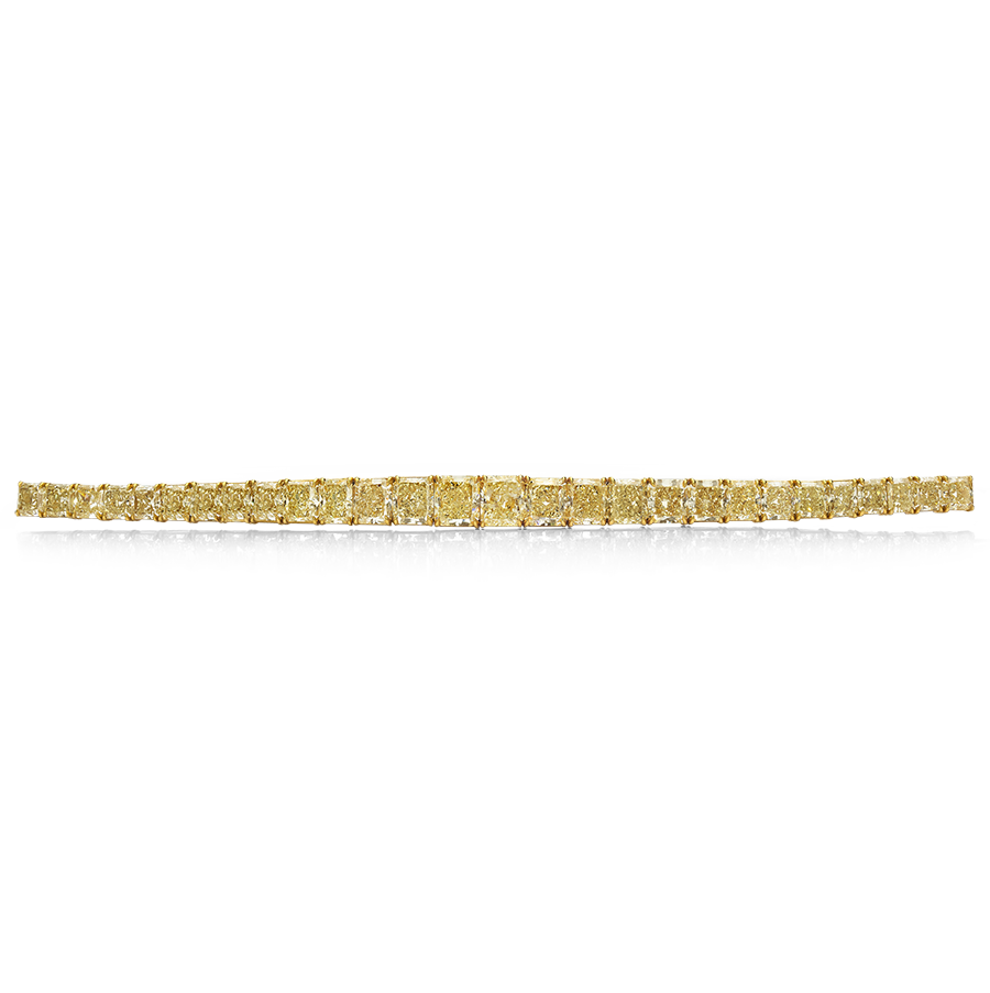 RADIANT CUT FANCY YELLOW DIAMOND BRACELET