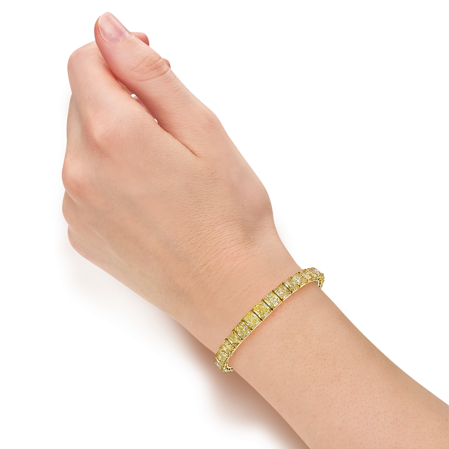 RADIANT CUT FANCY YELLOW DIAMOND BRACELET