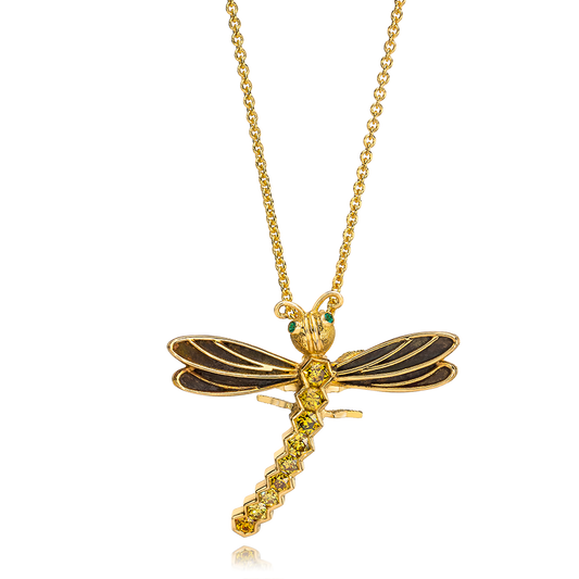 DRAGONFLY HEXAGON DIAMOND NECKLACE