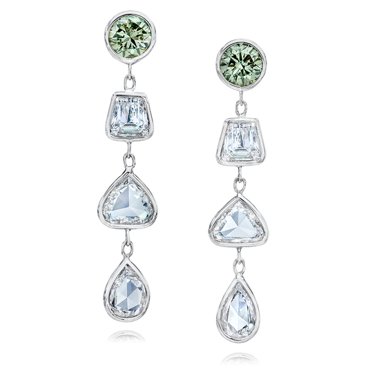 COLORED DIAMONDS AND FANCY CUT DIAMOND EARRINGS