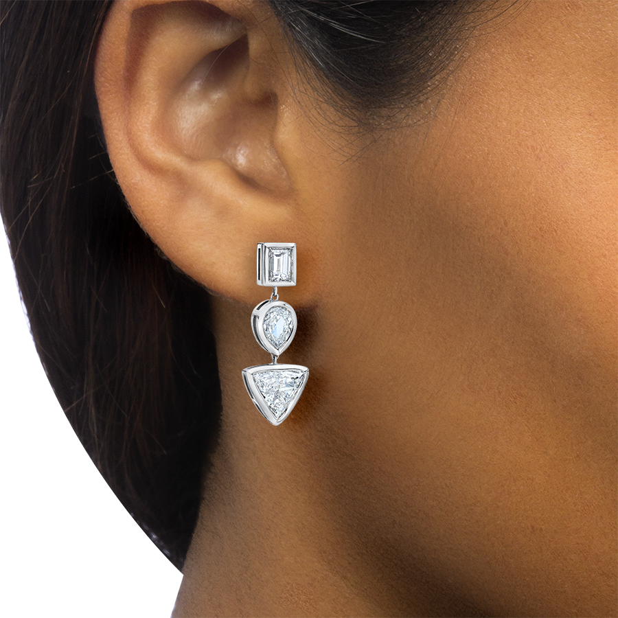 MIXED SHAPES DIAMOND EARRINGS