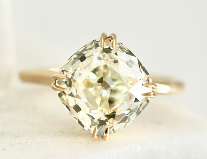 OLD MINE CUT DIAMOND RINGS, 18K GOLD OR PLATINUM