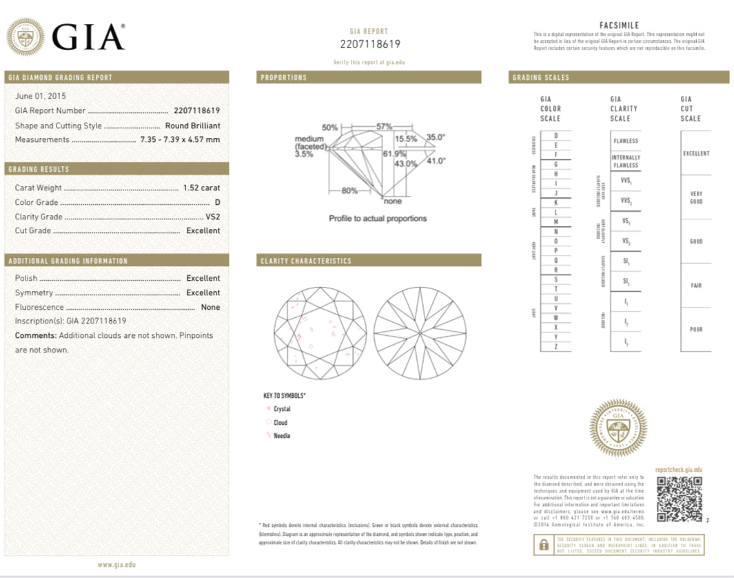 ROUND BRILLIANT	1.52	D	VS2	EX	EX	EX	N	GIA	2207118619