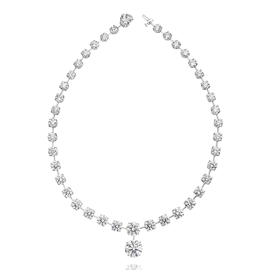 GRACE : BRILLIANT CUT DIAMOND NECKLACE, PLATINUM