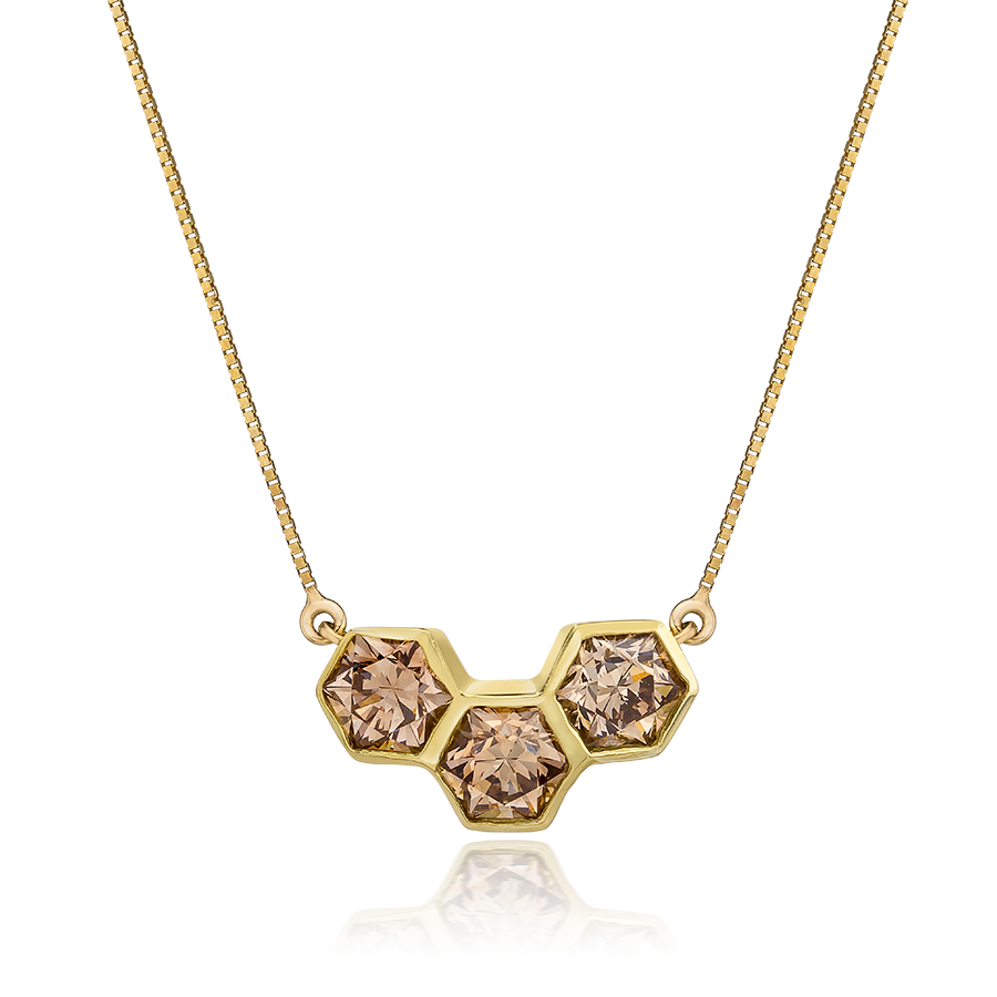 HEXAGON BRILLIANT CUT DIAMOND NECKLACE