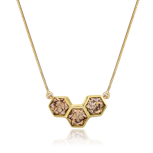 HEXAGON BRILLIANT CUT DIAMOND NECKLACE