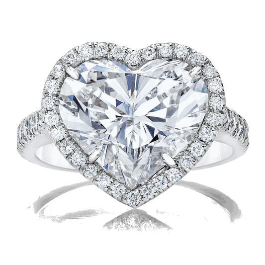 HEART SHAPED DIAMOND RING, PLATINUM OR 18K