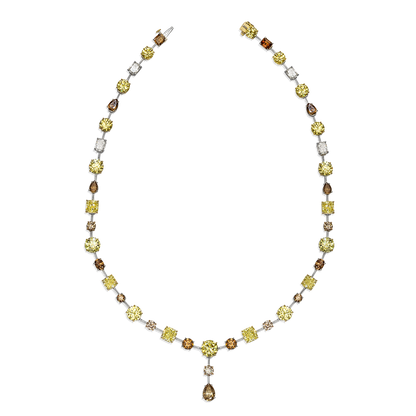 DIAMOND NECKLACE, MIXED SHAPED AND MULTI COLORS