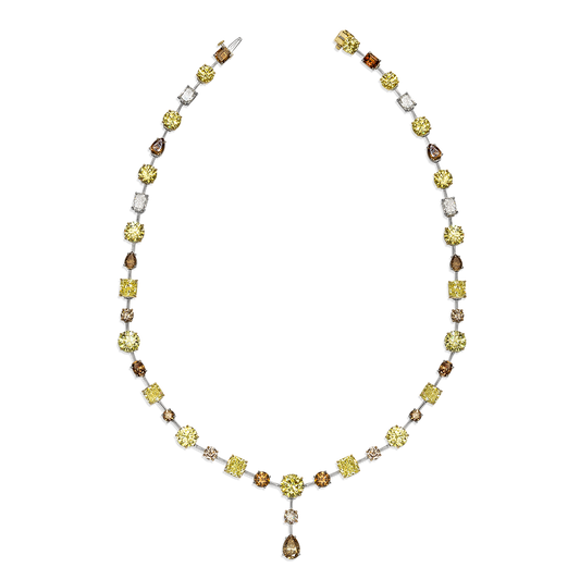 DIAMOND NECKLACE, MIXED SHAPED AND MULTI COLORS