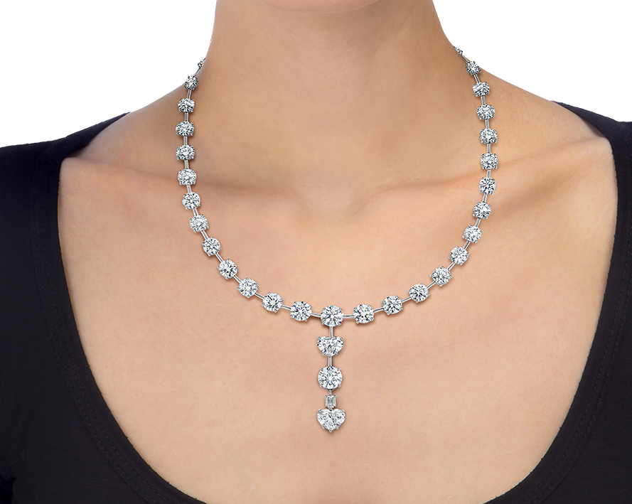 HEARTDROP : MIXED SHAPES DIAMOND NECKLACE