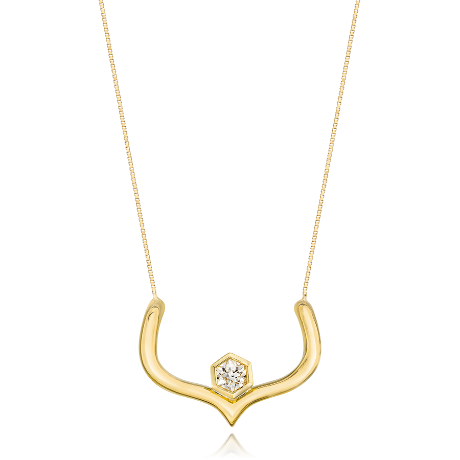 HONEYCOMB DIAMOND NECKLACE, 18K