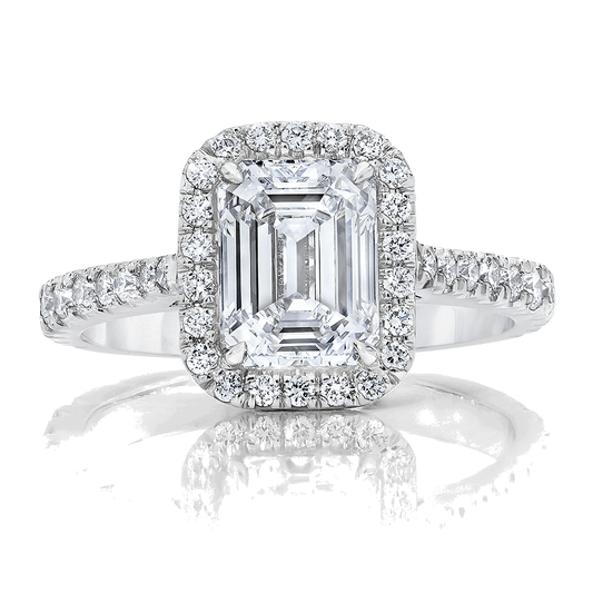 EMERALD CUT DIAMOND RING, 18K