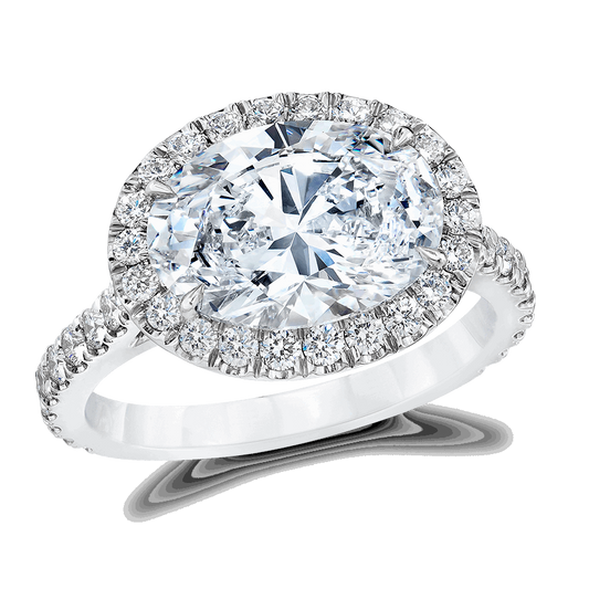 OVAL 3 CARAT DIAMOND RING, 18K