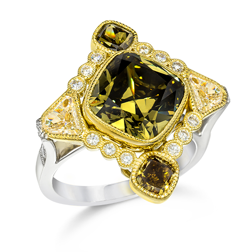 FANCY COLORED DIAMOND RING