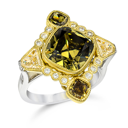 FANCY COLORED DIAMOND RING