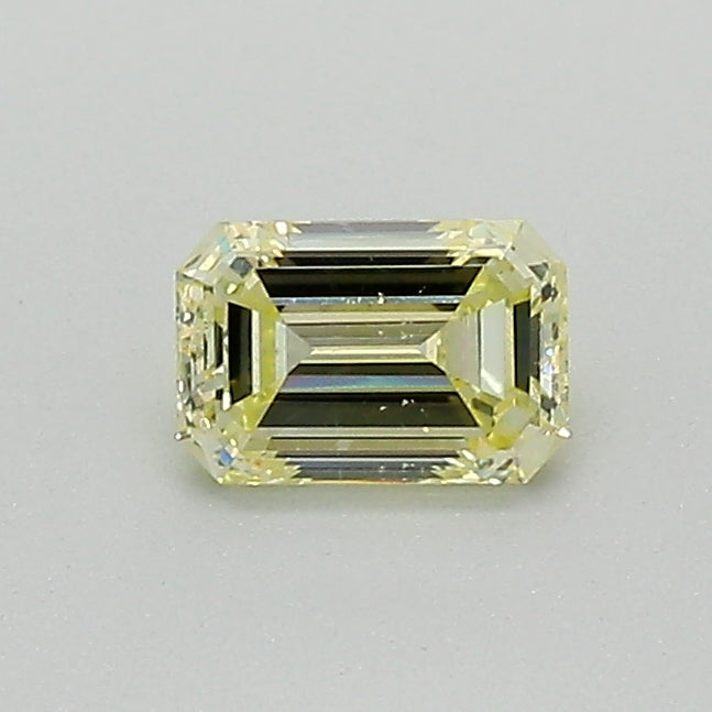 EMERALD CUT   0.43 CARAT  FANCY YELLOW	 VS2    G	  G	N	GIA	2185386277