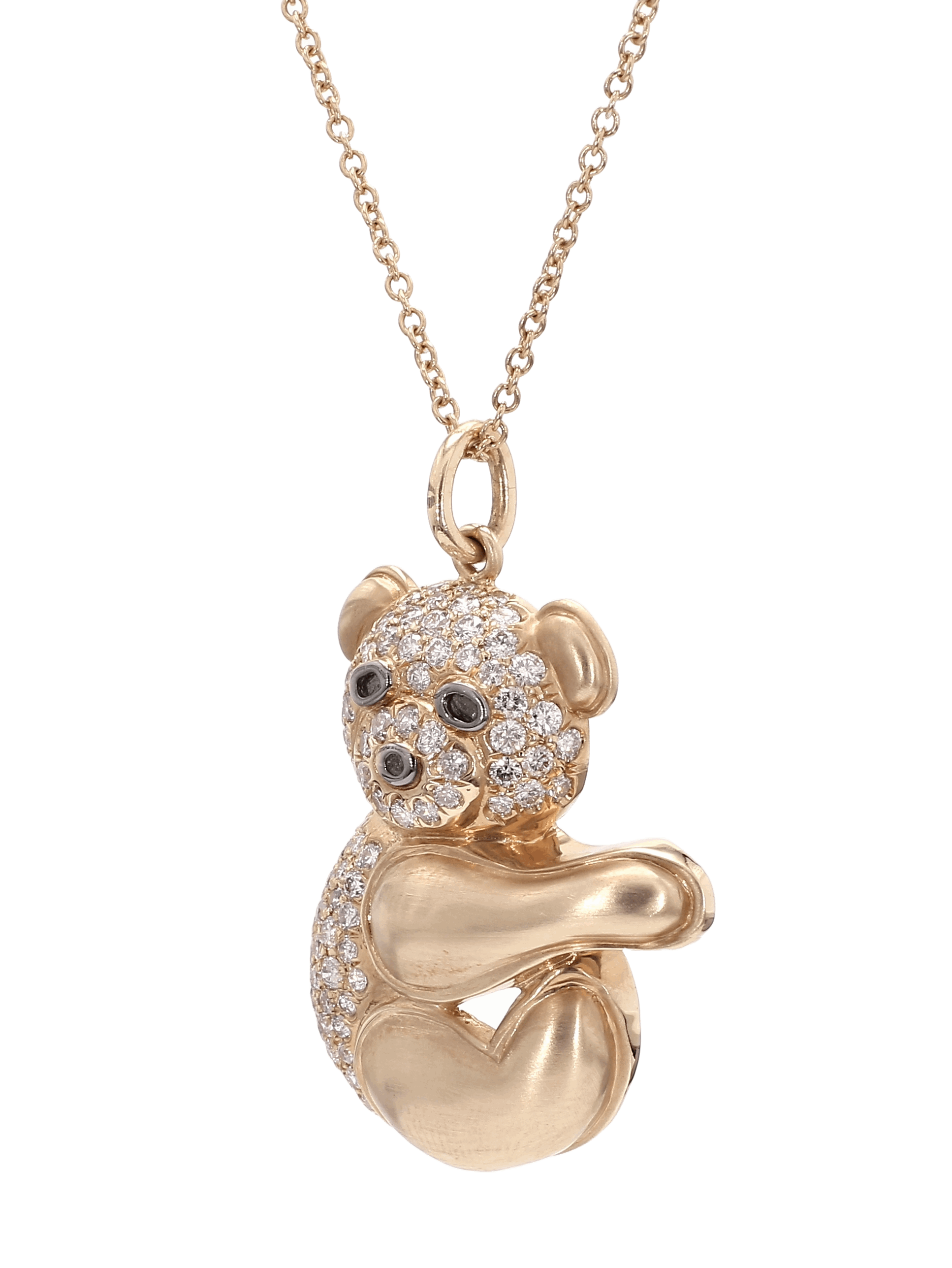 PANDA NECKLACE, 1.50 CTTW LIGHT PINK DIAMONDS, 18K ROSE GOLD