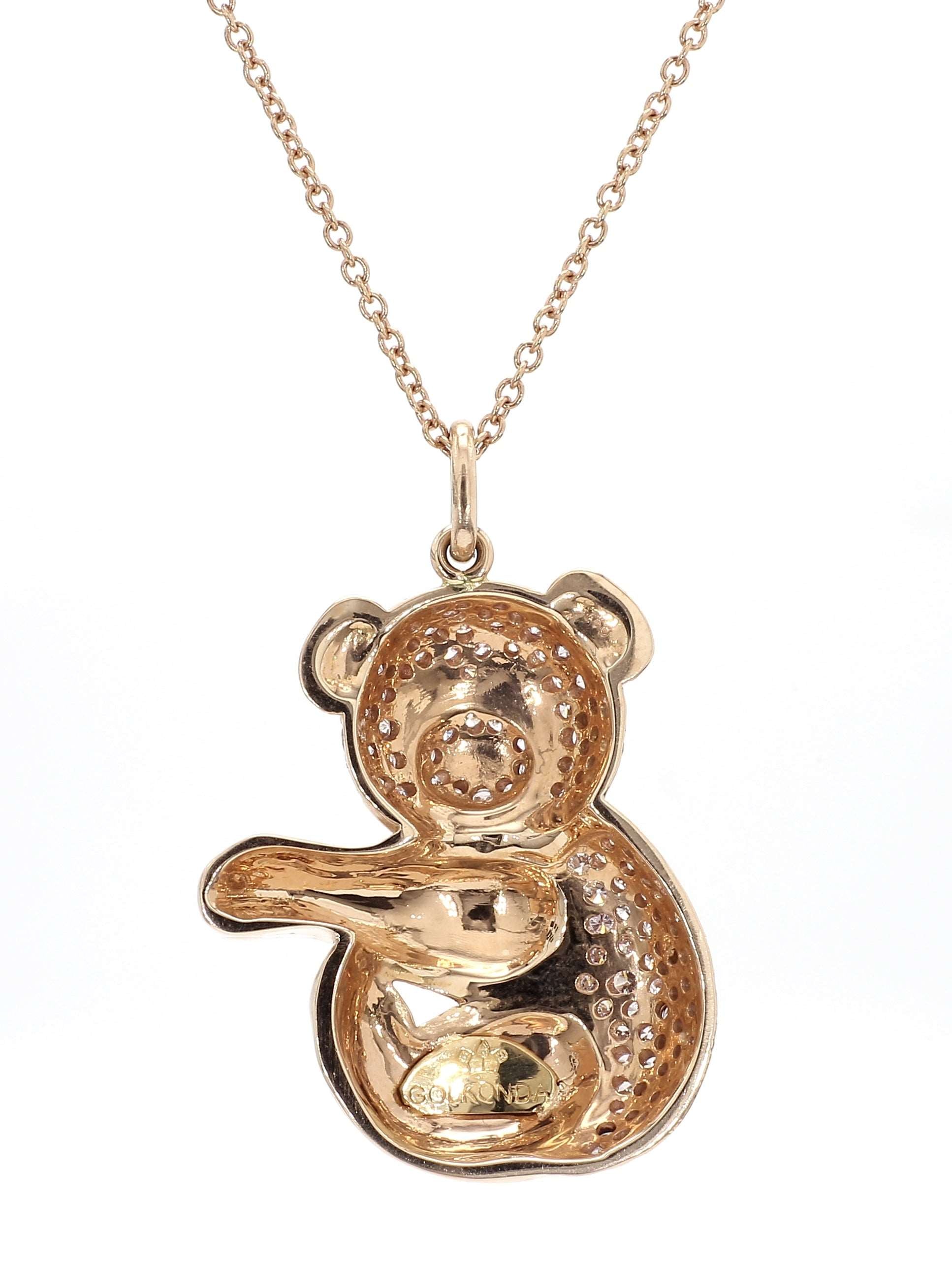 PANDA NECKLACE, 1.50 CTTW LIGHT PINK DIAMONDS, 18K ROSE GOLD