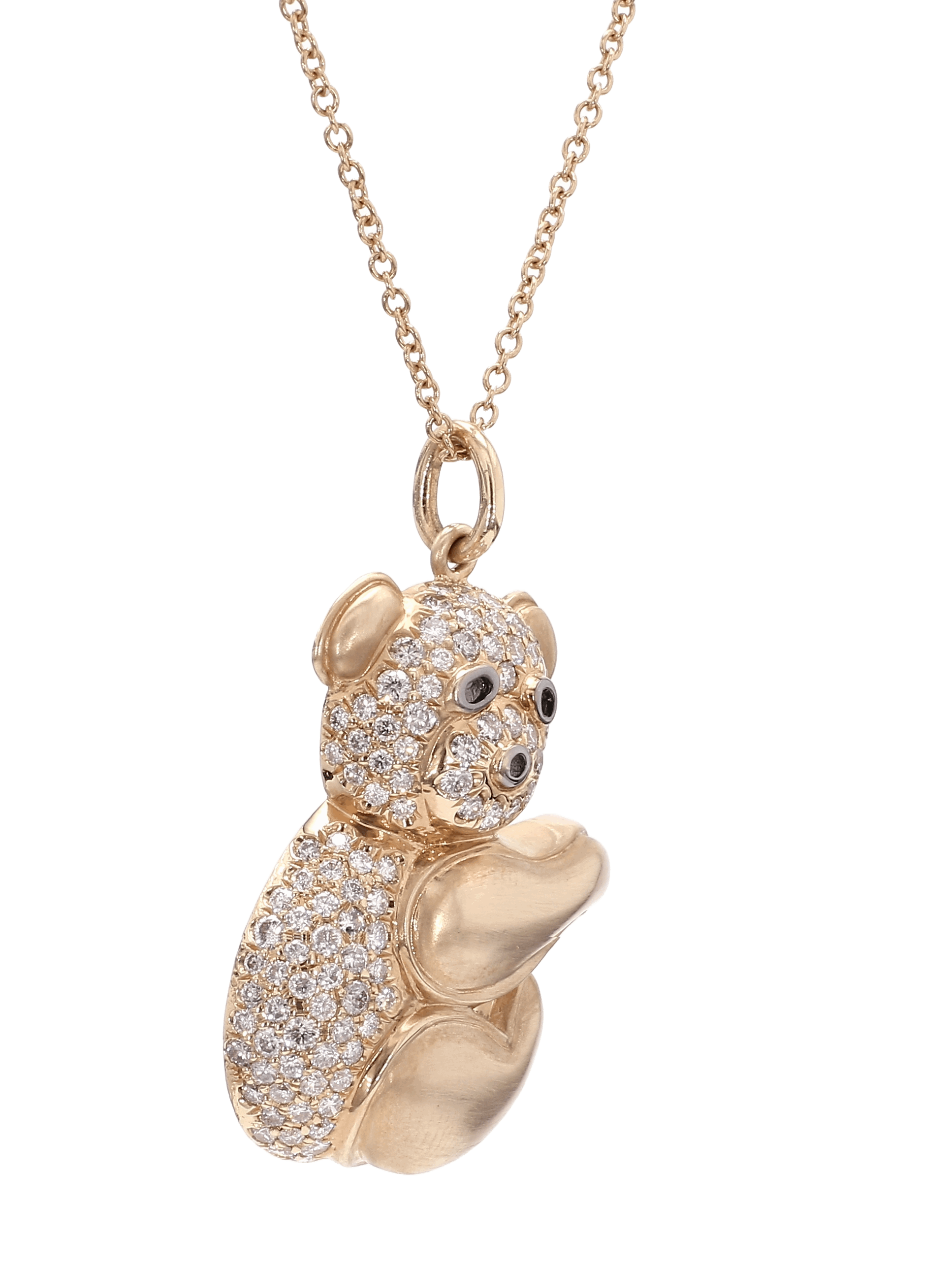 PANDA NECKLACE, 1.50 CTTW LIGHT PINK DIAMONDS, 18K ROSE GOLD