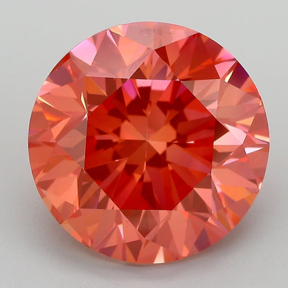 ROUND BRILLIANT, NATURAL- COLOR ENHANCED,  10.07 FANCY VIVID ORANGY PINK - VS2  G	G	GIA	15284724